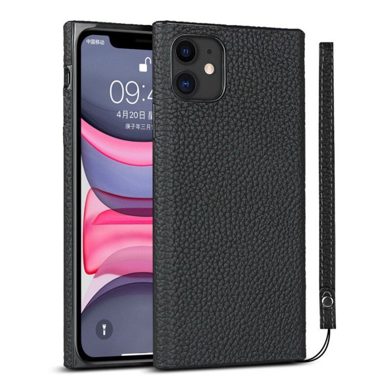 Kryt Iphone 11 Pravá Liči Kůže S Páskem