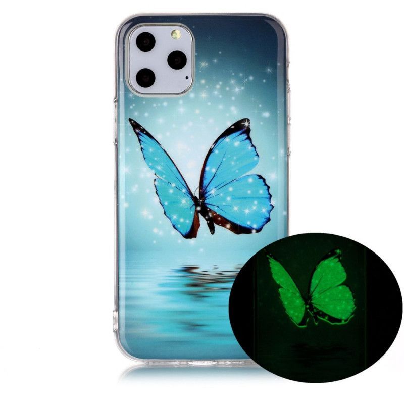 Kryt Iphone 11 Pro Fluorescenční Modrý Motýl