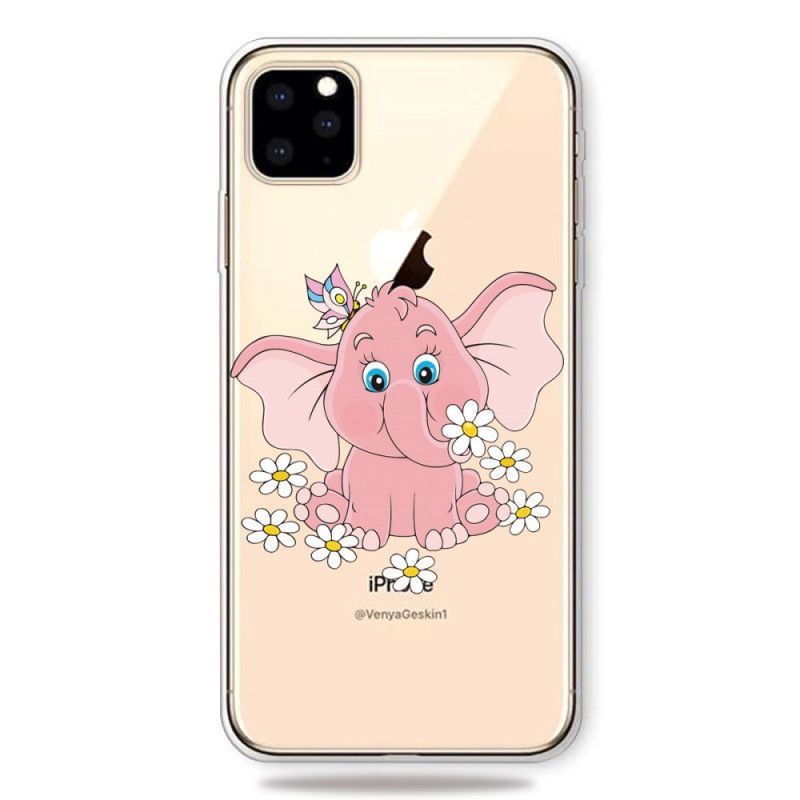 Kryt Iphone 11 Pro Max Průhledný Růžový Slon