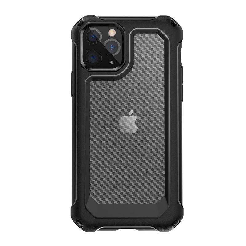 Kryt Iphone 11 Pro Max Transparentní Textura Uhlíkových Vláken
