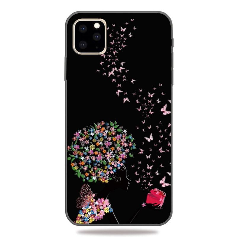 Kryt Iphone 11 Pro Žena S Květinovou Hlavou