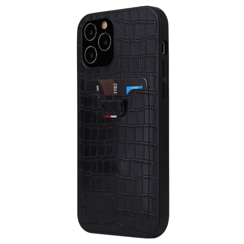 Kryt Iphone 12 / 12 Pro Držák Karty Ve Stylu Krokodýlí Kůže