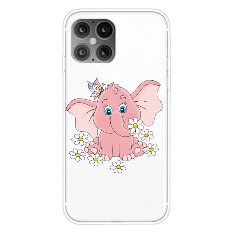 Kryt Iphone 12 Pro Max Průhledný Růžový Slon