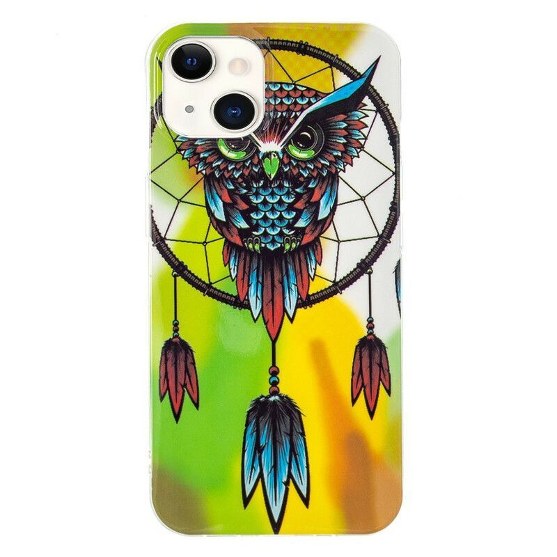 Kryt Iphone 13 Fluorescenční Sova Lapač Snů