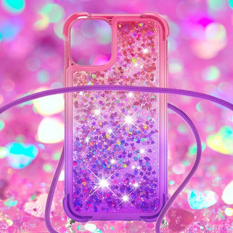 Kryt Iphone 13 Mini Silikonové Flitry A Šňůrka