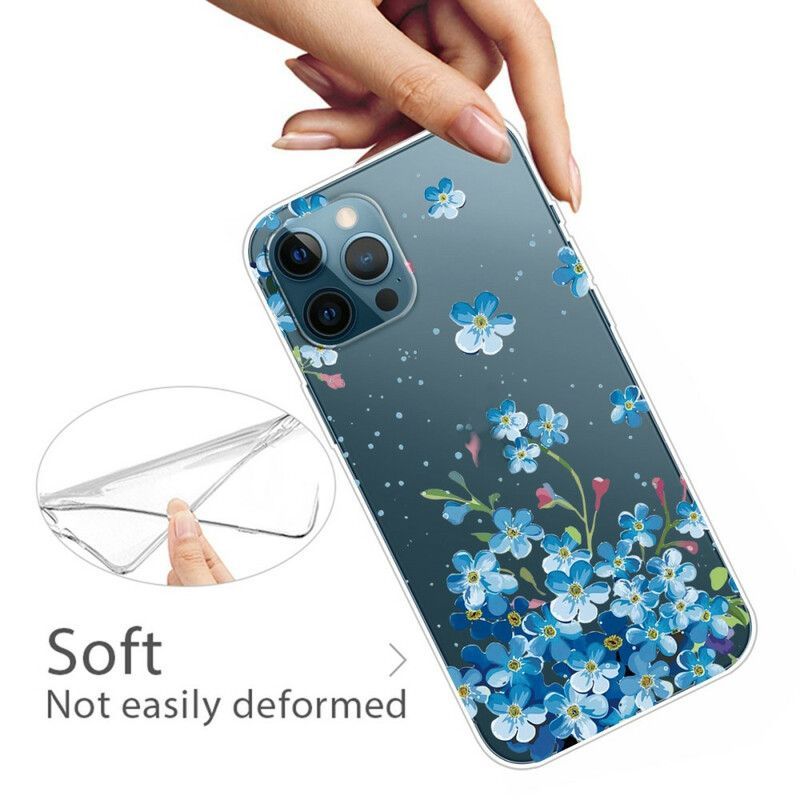 Kryt Iphone 13 Pro Max Kytice Modrých Květů