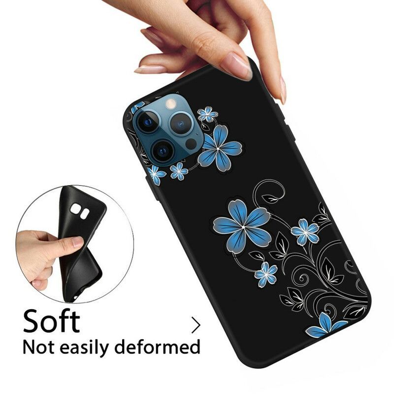 Kryt Iphone 13 Pro Max Modré Květy