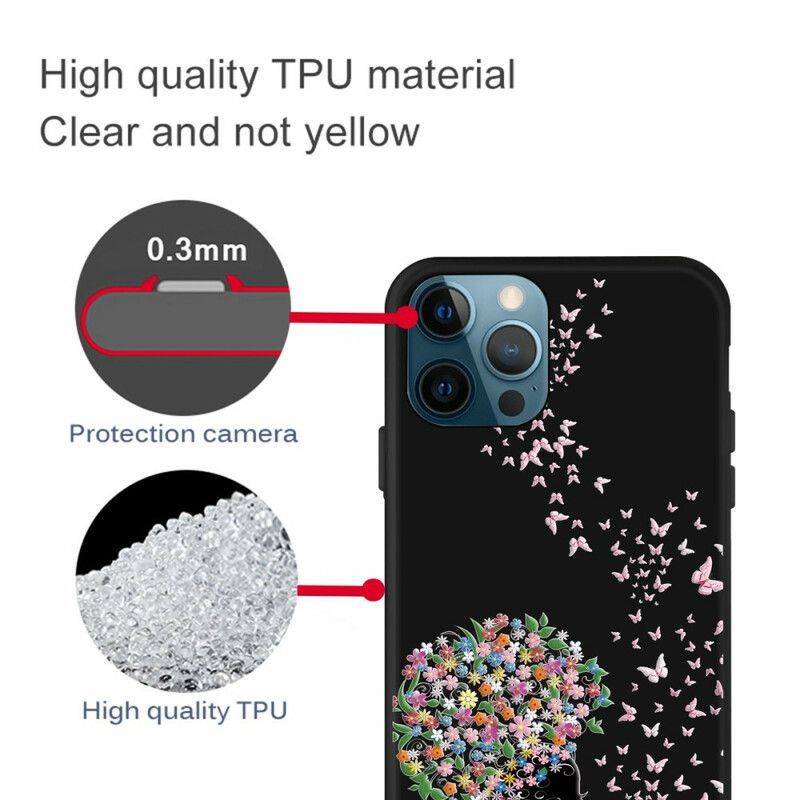 Kryt Iphone 13 Pro Žena S Květinou