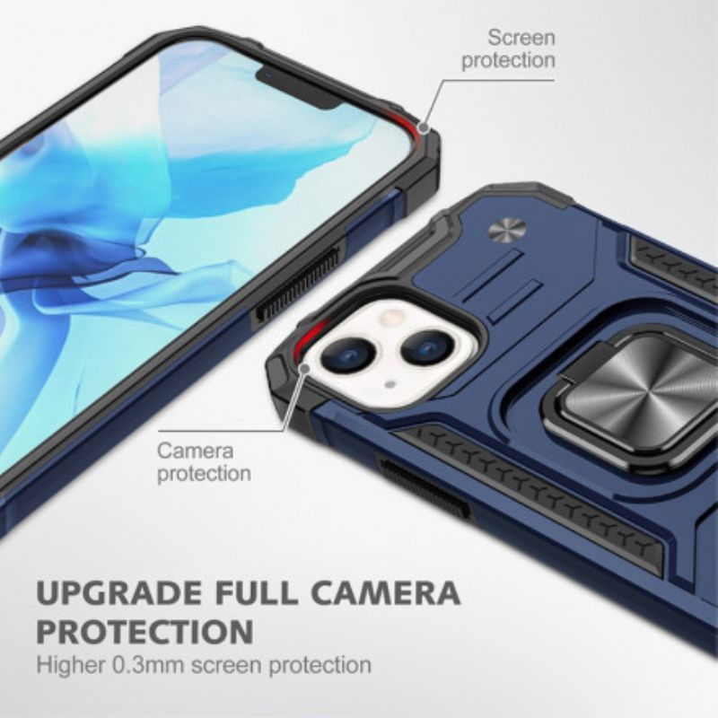 Kryt Iphone 13 Styl Brnění S Prstencovým Stojanem