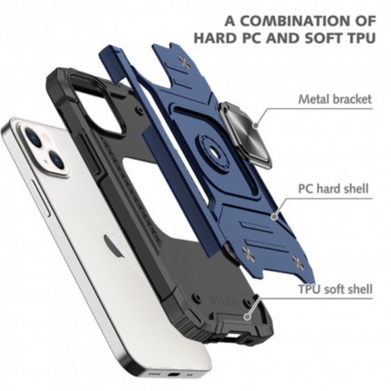 Kryt Iphone 13 Styl Brnění S Prstencovým Stojanem