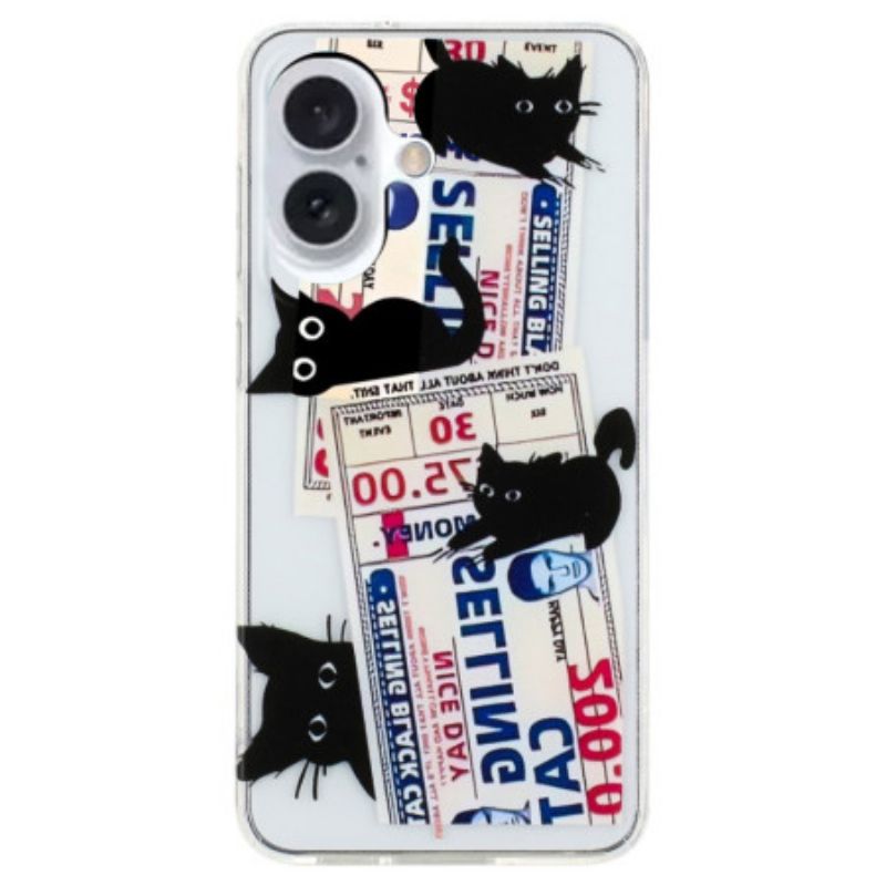 Kryt iPhone 16 Černé Kočky