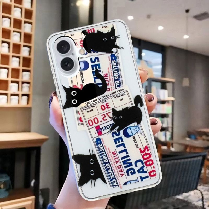 Kryt iPhone 16 Černé Kočky