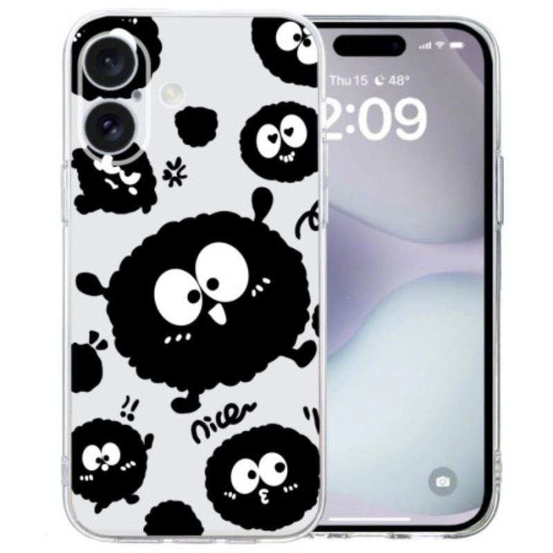 Kryt iPhone 16 Kryty Na Mobil Černá Briketa S Průhledným Okrajem