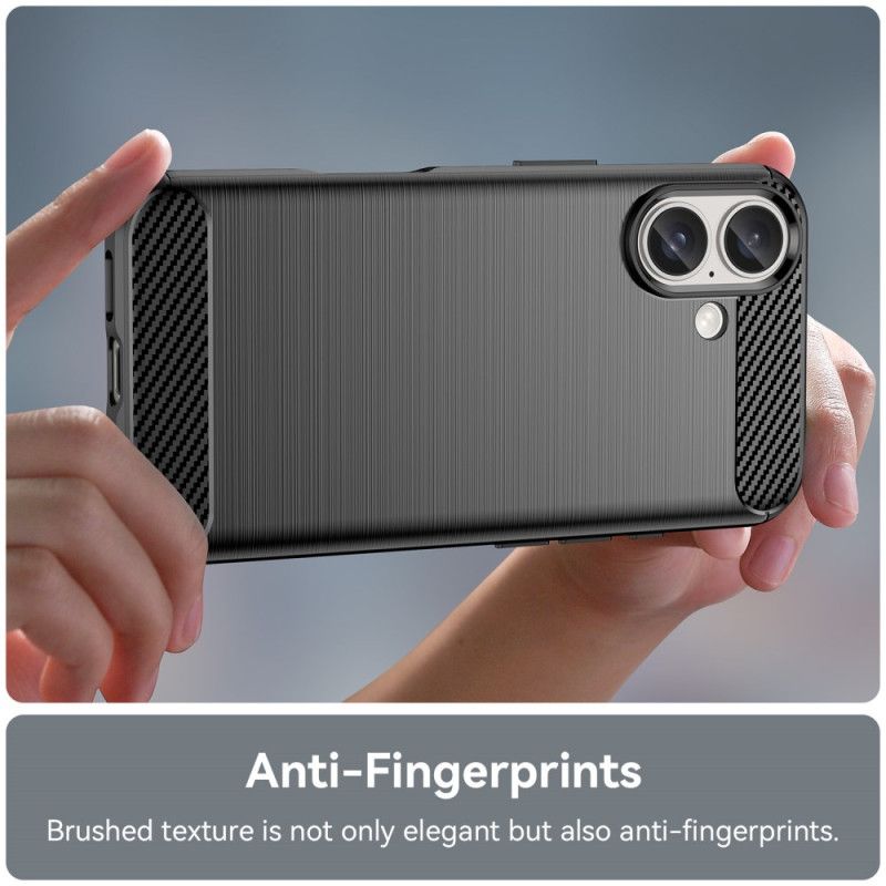 Kryt iPhone 16 Kryty Na Mobil Kartáčované Uhlíkové Vlákno