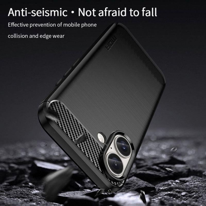 Kryt iPhone 16 Mofi Kartáčované Uhlíkové Vlákno
