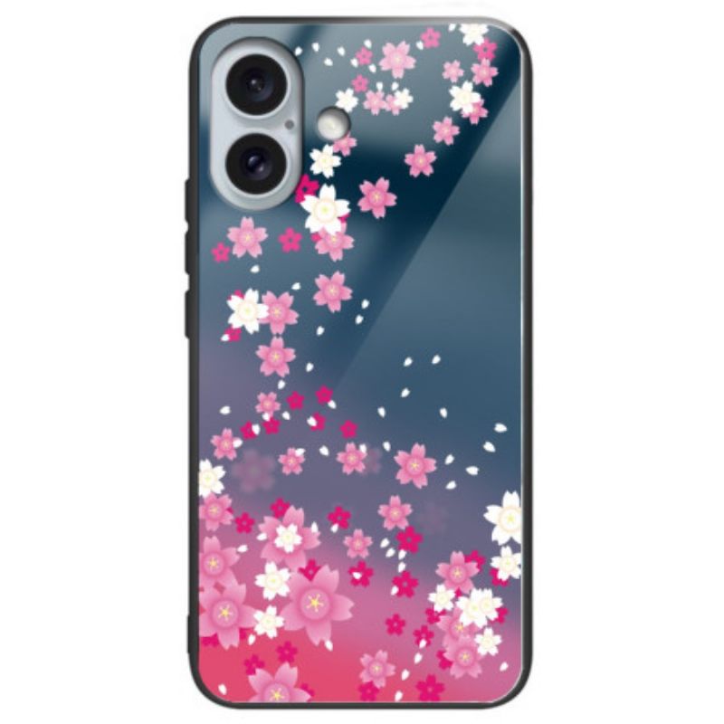 Kryt iPhone 16 Plus Kryty Na Mobil Tvrzené Sklo Růžové Květy