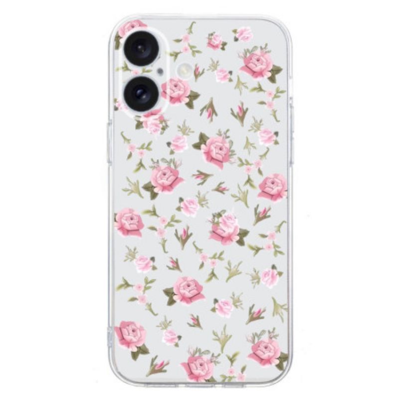 Kryt iPhone 16 Plus Malé Růžové Květy