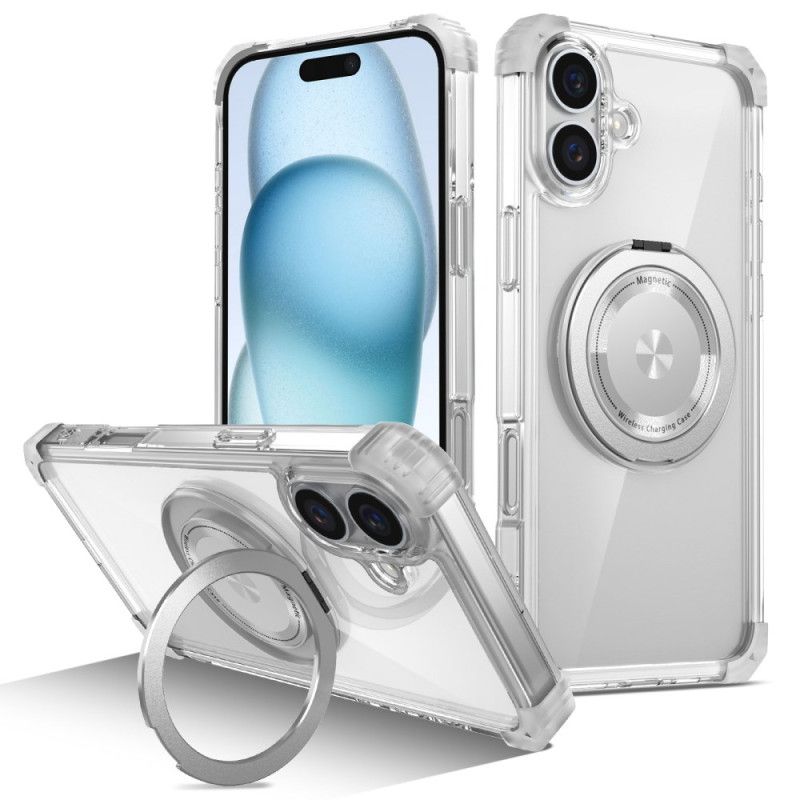 Kryt iPhone 16 Plus Transparentní Držák Prstenu Kompatibilní S Magsafe