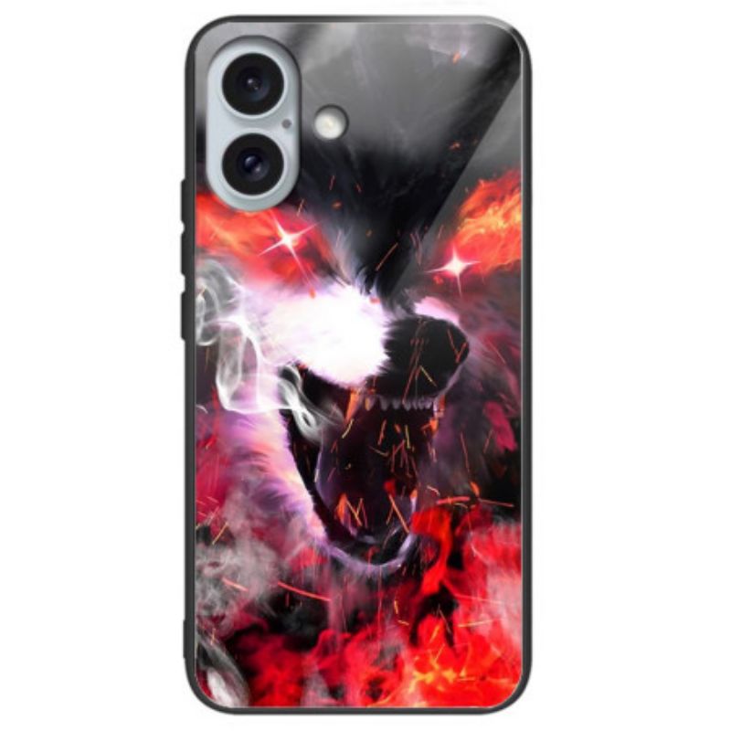 Kryt iPhone 16 Plus Tvrzené Sklo Fierce Wolf