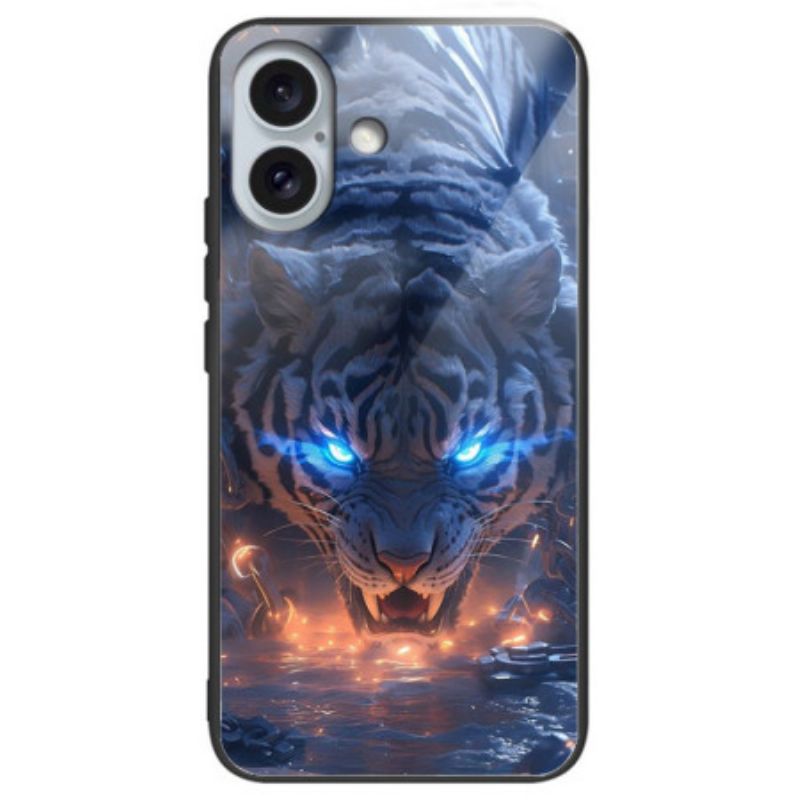 Kryt iPhone 16 Plus Tvrzené Sklo S Potiskem Tygrů