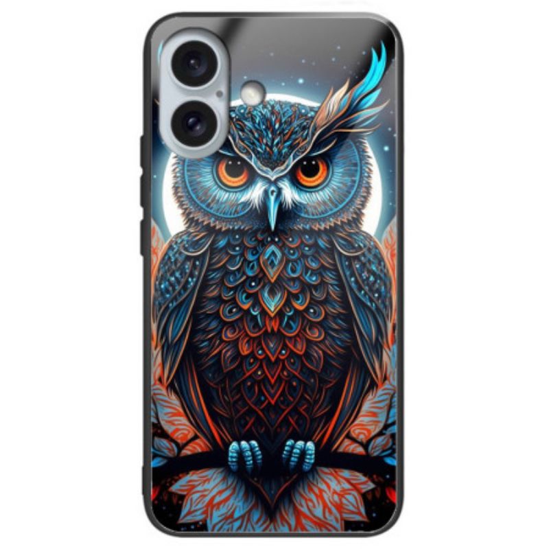 Kryt iPhone 16 Plus Umělecká Sova Tvrzené Sklo