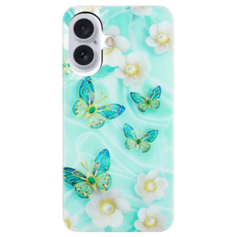 Kryt iPhone 16 Plus Zelení Motýli