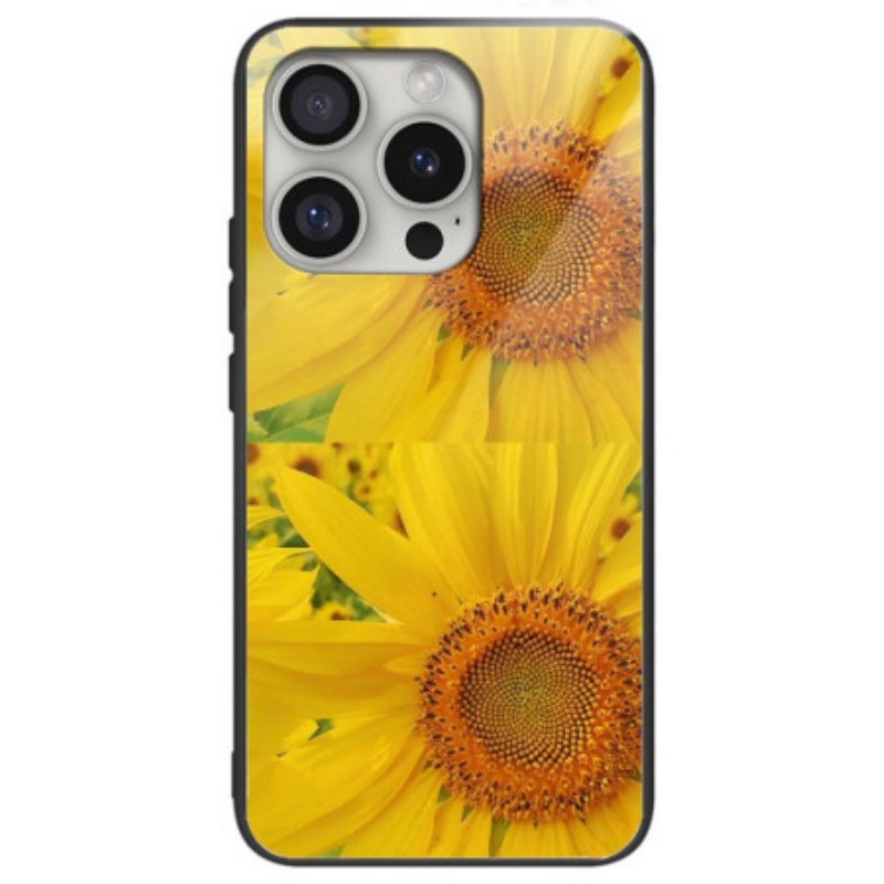 Kryt iPhone 16 Pro Slunečnicové Tvrzené Sklo