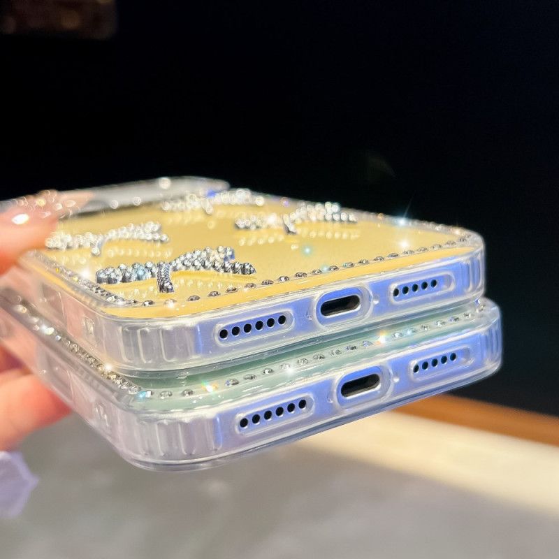 Kryt iPhone 17 Pro Max Dekorace S Motýly A Třpytkami