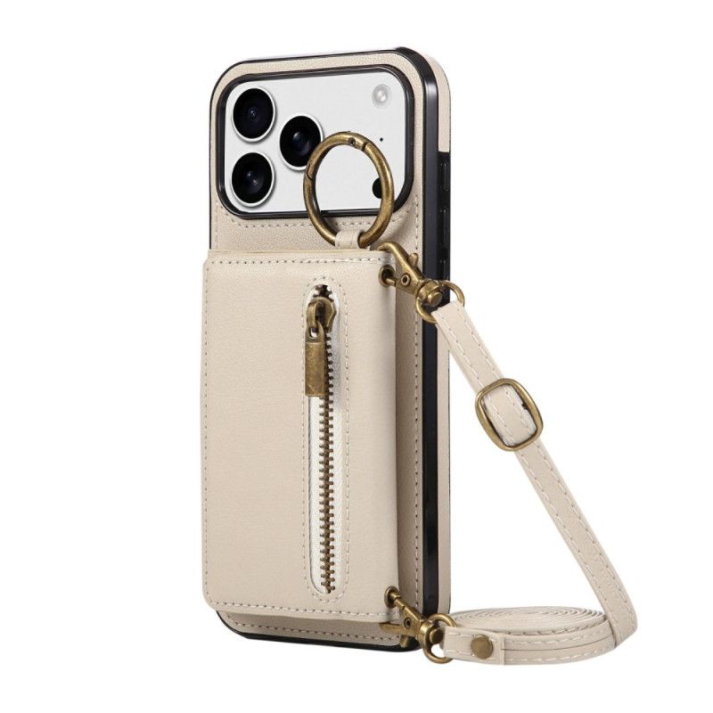 Kryt iPhone 17 Pro Max Peněženka A Ramenní Popruh