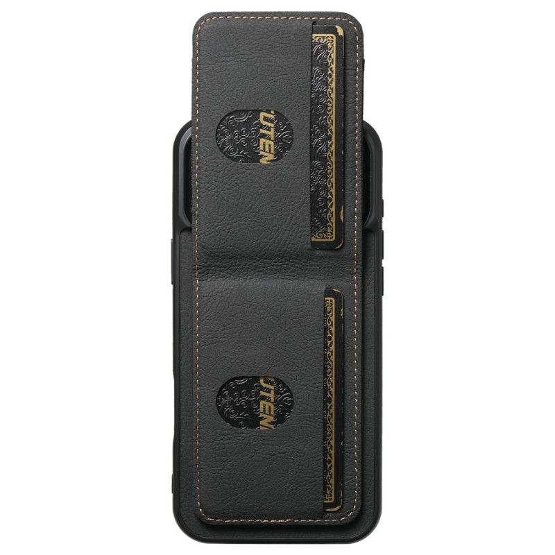 Kryt iPhone 17 Pro Max Pouzdro Na Karty A Stojánek V Retro Vzhledu