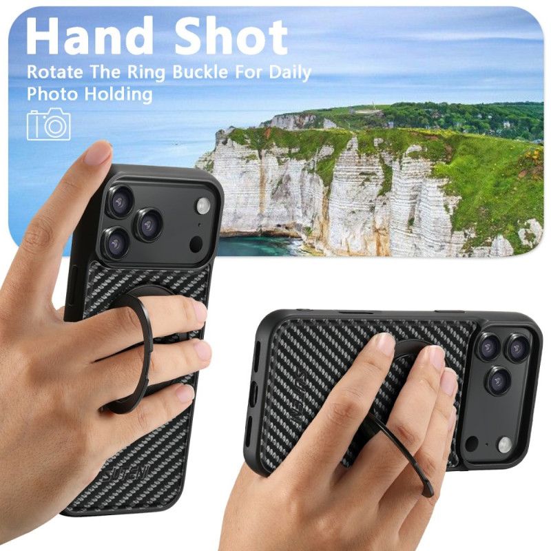 Kryt iPhone 17 Pro Otočný Držák Magsafe A Uhlíková Vlákna