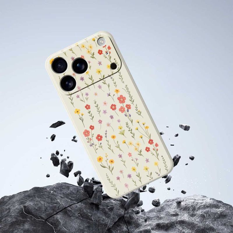 Kryt iPhone 17 Pro Tekuté Silikonové Květiny