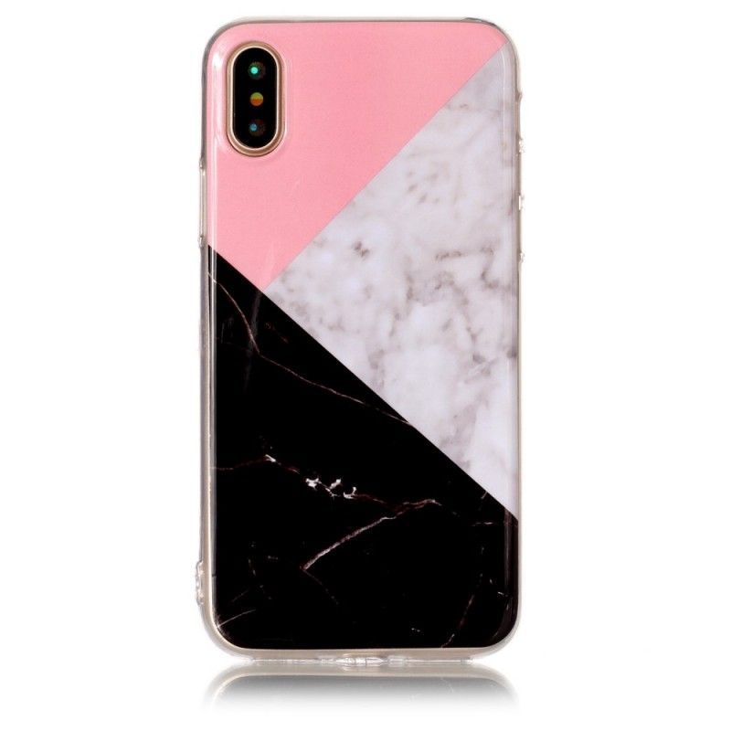 Kryt Iphone X Geometrický Mramorový Efekt