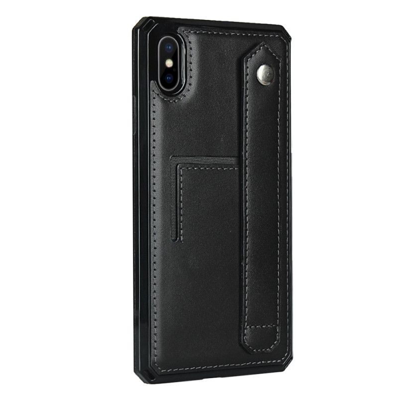 Kryt Iphone X /  XS Pravý Kožený Řemínek Na Kartu A Šňůrka Na Krk