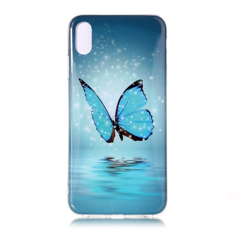 Kryt Iphone Xr Fluorescenční Modrý Motýl