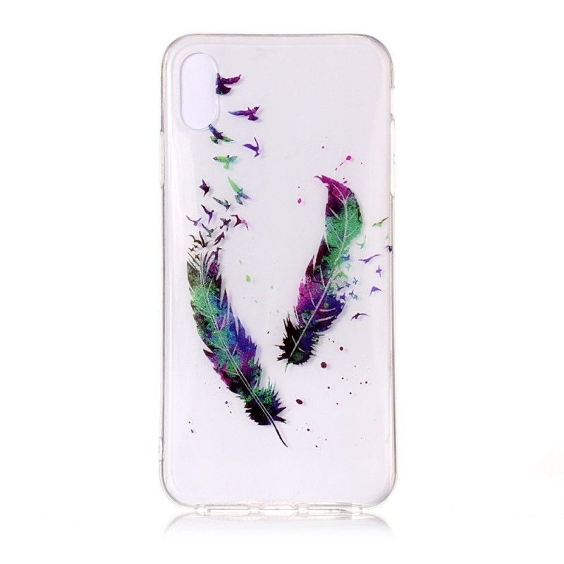 Kryt Iphone  XS Průhledné Peří