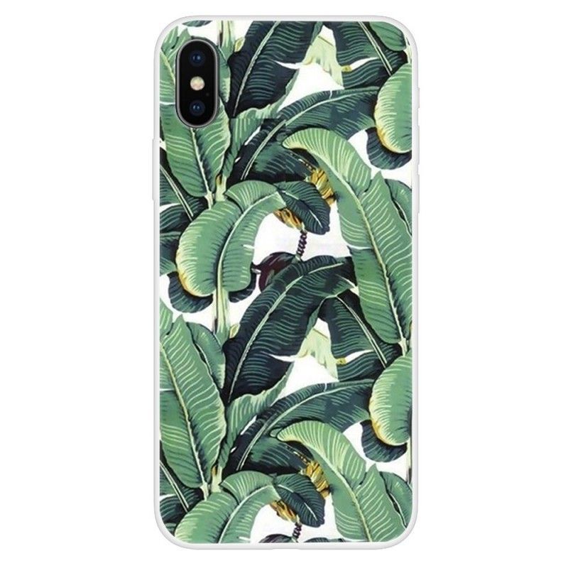 Kryt Iphone  XS Průhledné Vícenásobné Zelené Listy