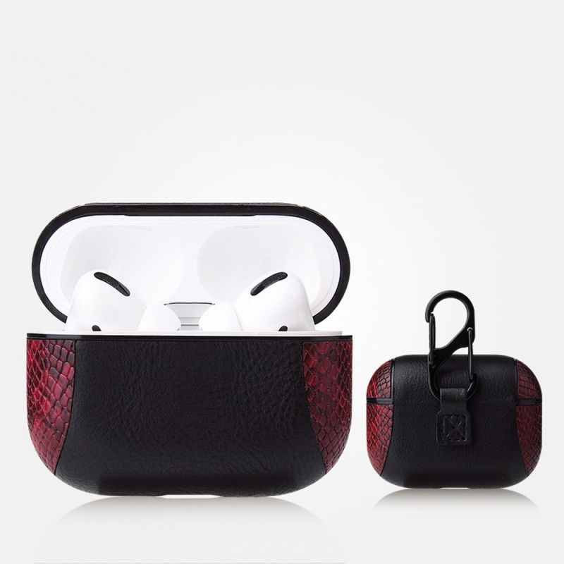 Kryt Na Airpods Pro Styl Hadí Kůže S Karabinou