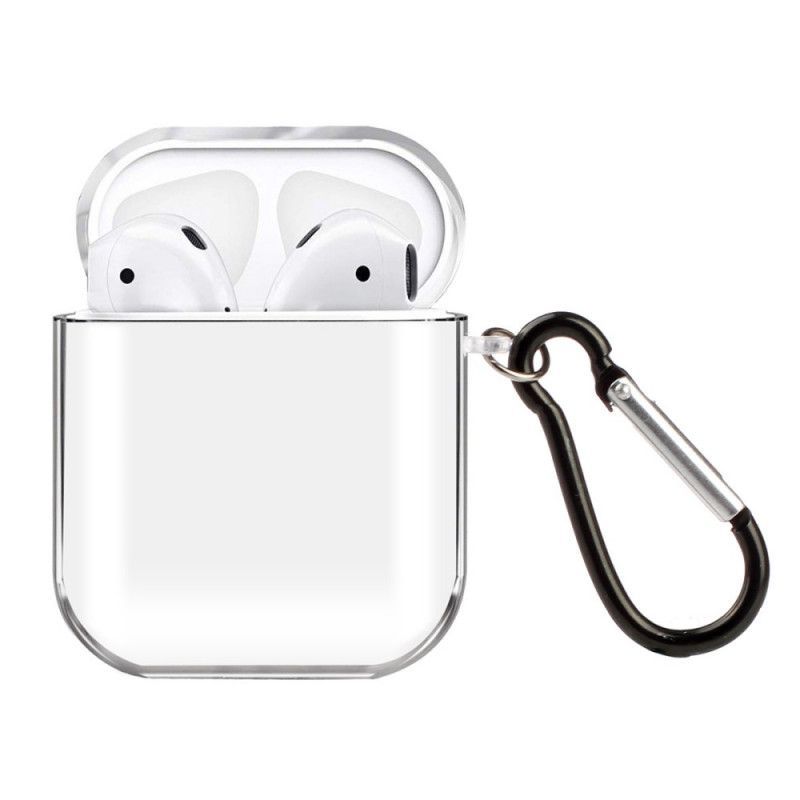 Kryt Na Airpods Průhledný Silikon S Karabinkou