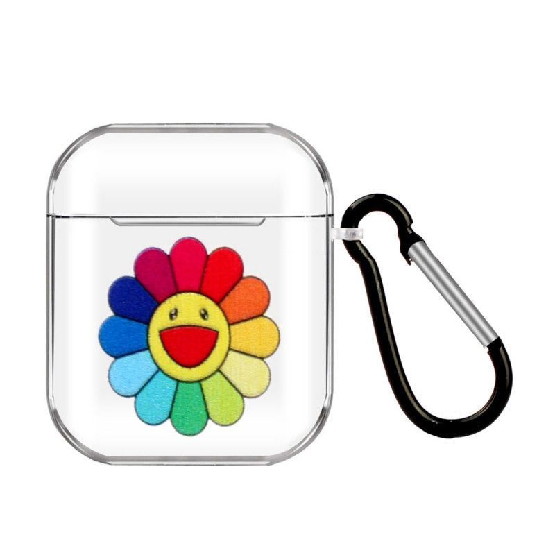 Kryt Na Airpods Silikonová Duhová Květinová Série
