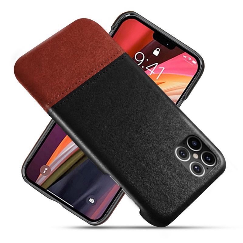 Kryt Na Iphone 12 / 12 Pro Ksq Dvoubarevný Kožený Efekt