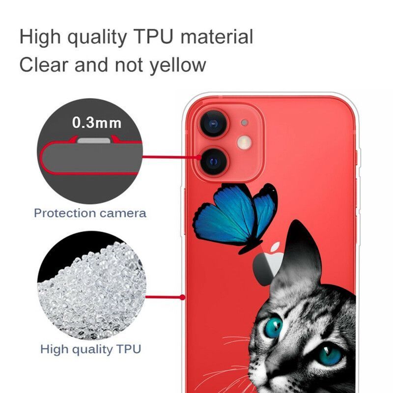 Kryt Na Iphone 13 Mini Kočka A Motýl