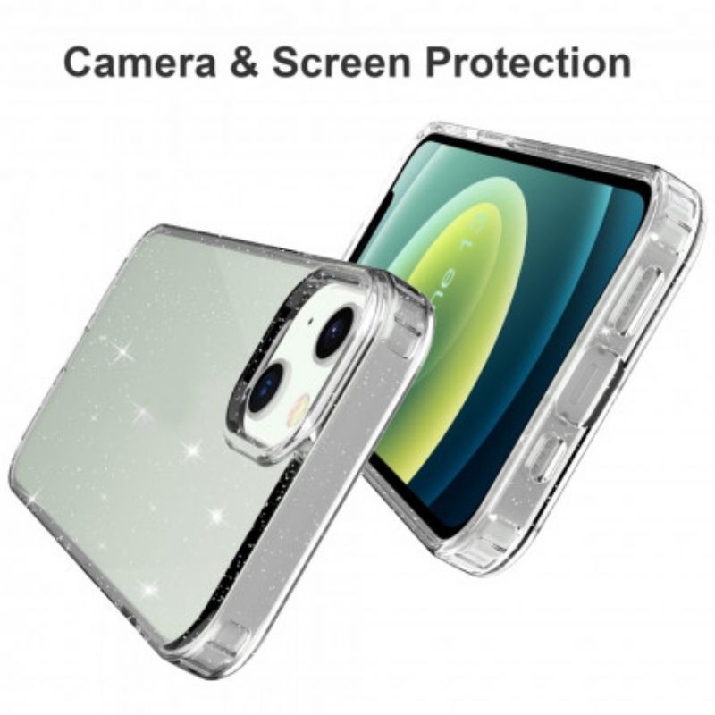 Kryt Na Iphone 13 Transparentní Třpytivý Design