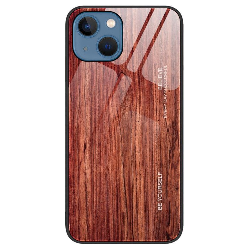 Kryt Na iPhone 15 Plus Dřevo Z Tvrzeného Skla