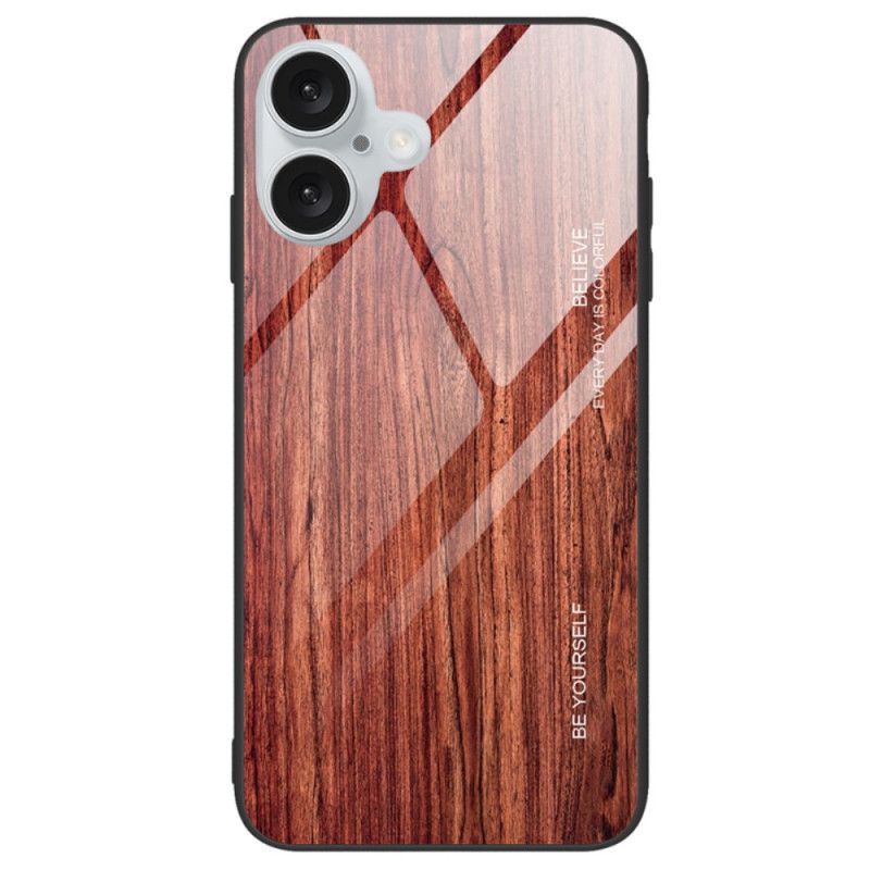 Kryt Na iPhone 16 Tvrzené Sklo Dřevo