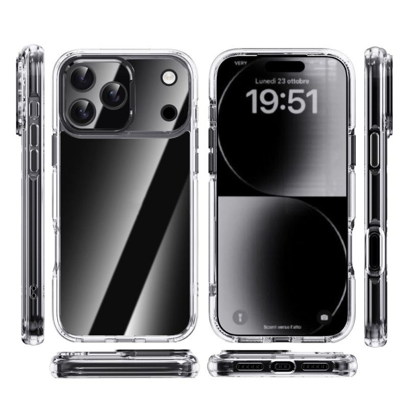 Kryt Na iPhone 17 Pro Max Ipaky Průhledný Kovový Rám Čoček