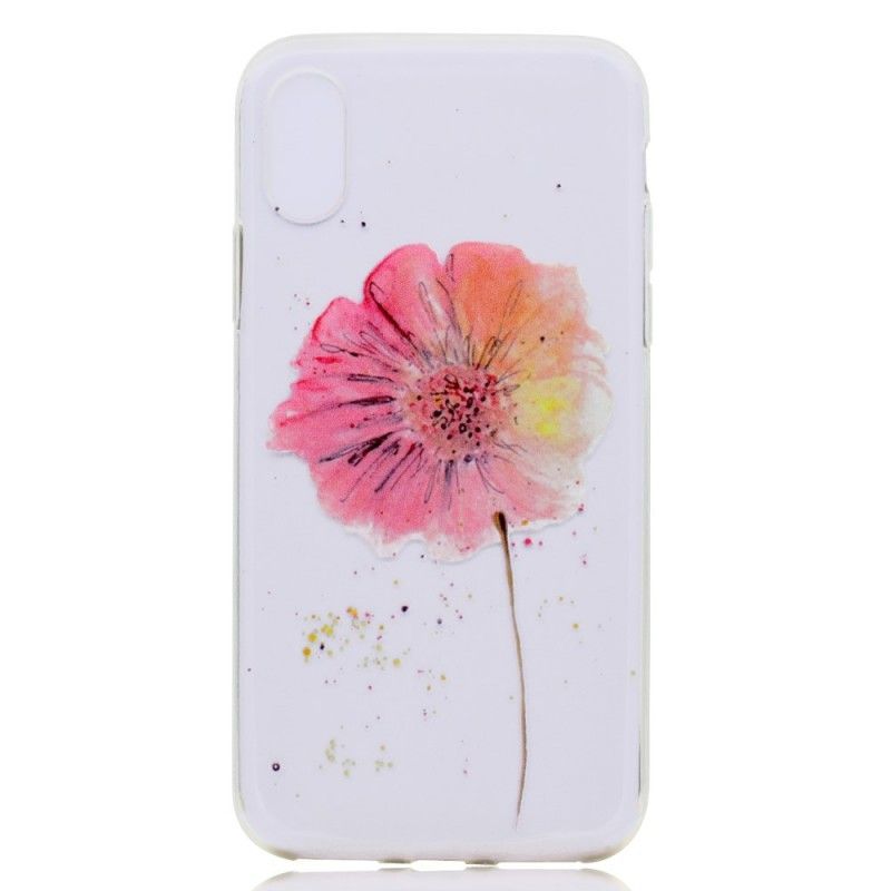 Kryt Na Iphone X Akvarelový Mák Průhledný