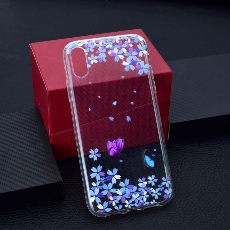 Kryt Na Iphone Xr Průhlední Motýli A Květiny