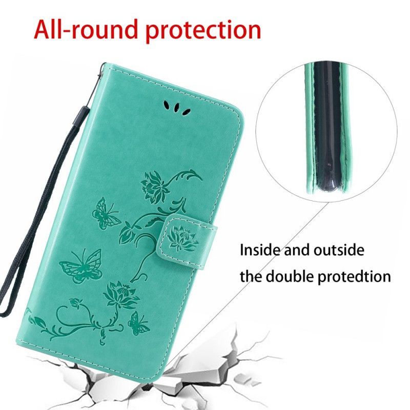 Peněženková Pouzdra Iphone 12 / 12 Pro Květinový Strappy