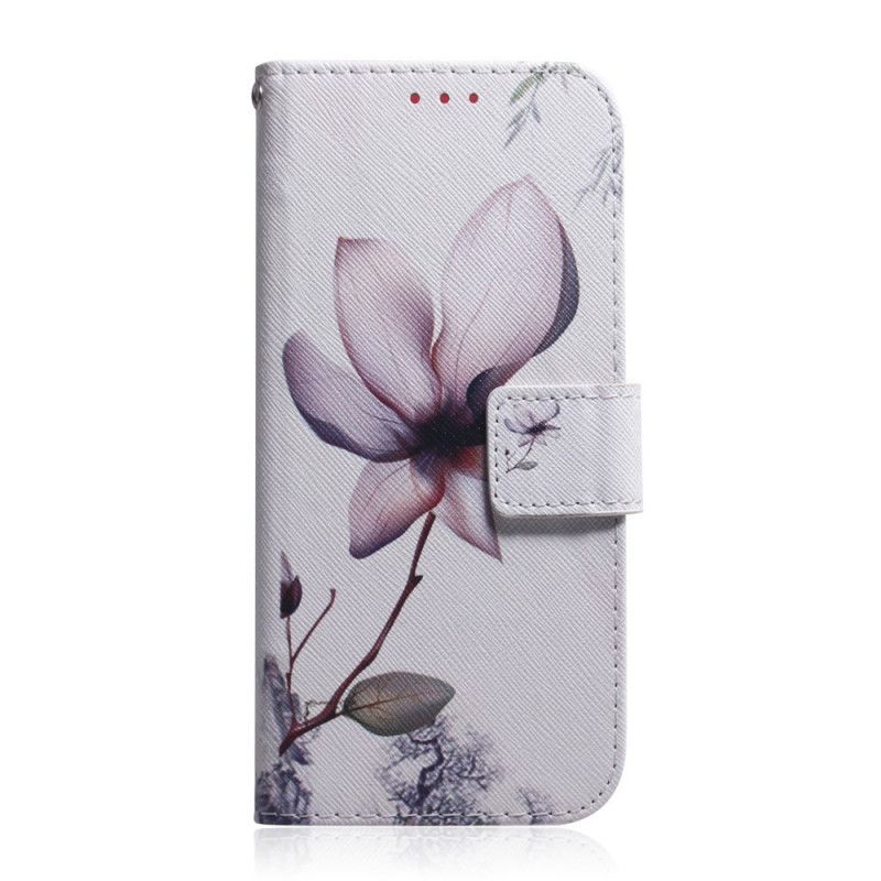 Peněženková Pouzdra Iphone 12 Pro Max Tmavě Růžový Květ
